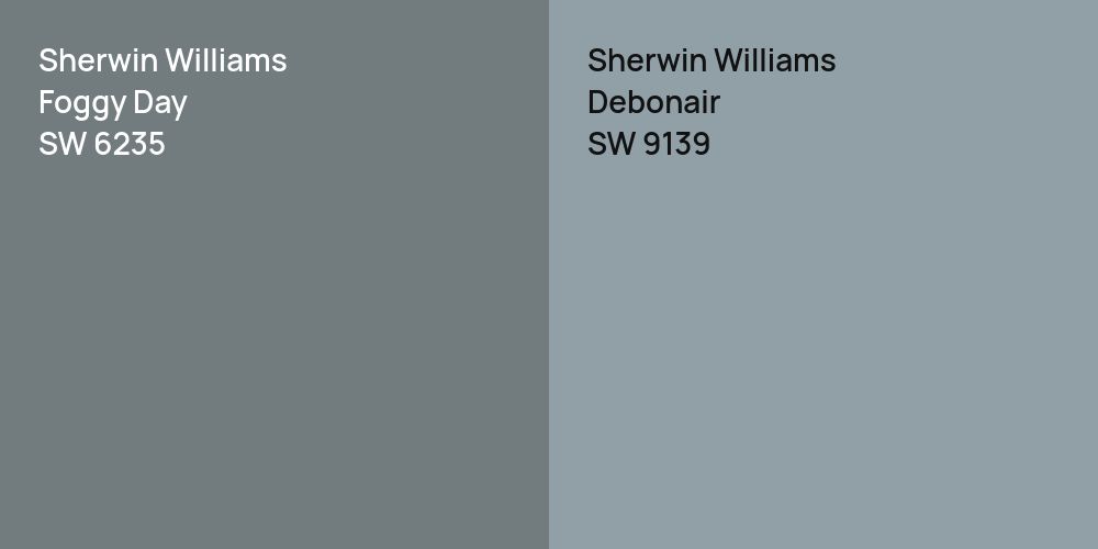 Sherwin Williams Foggy Day vs. Sherwin Williams Debonair