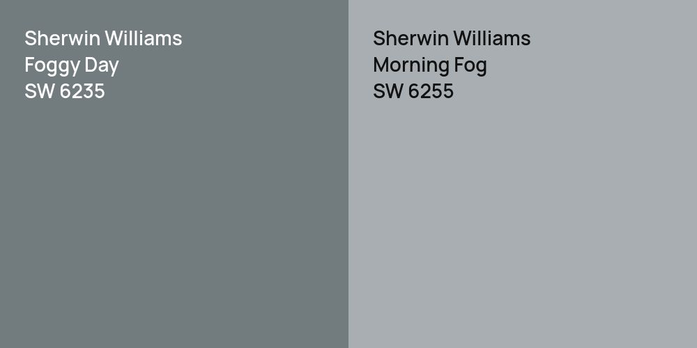 Sherwin Williams Foggy Day vs. Sherwin Williams Morning Fog