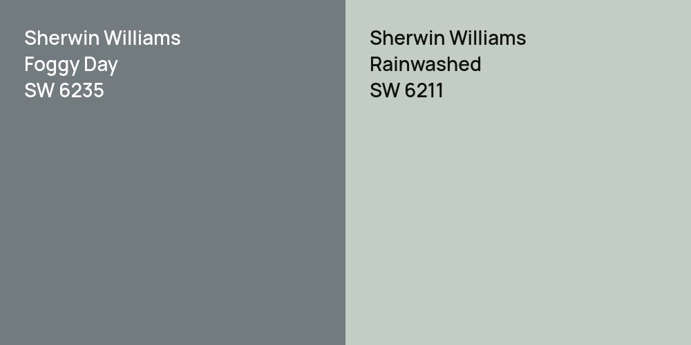 Sherwin Williams Foggy Day vs. Sherwin Williams Rainwashed