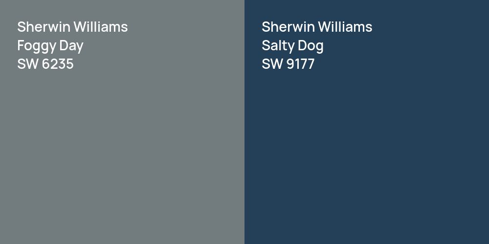 Sherwin Williams Foggy Day vs. Sherwin Williams Salty Dog