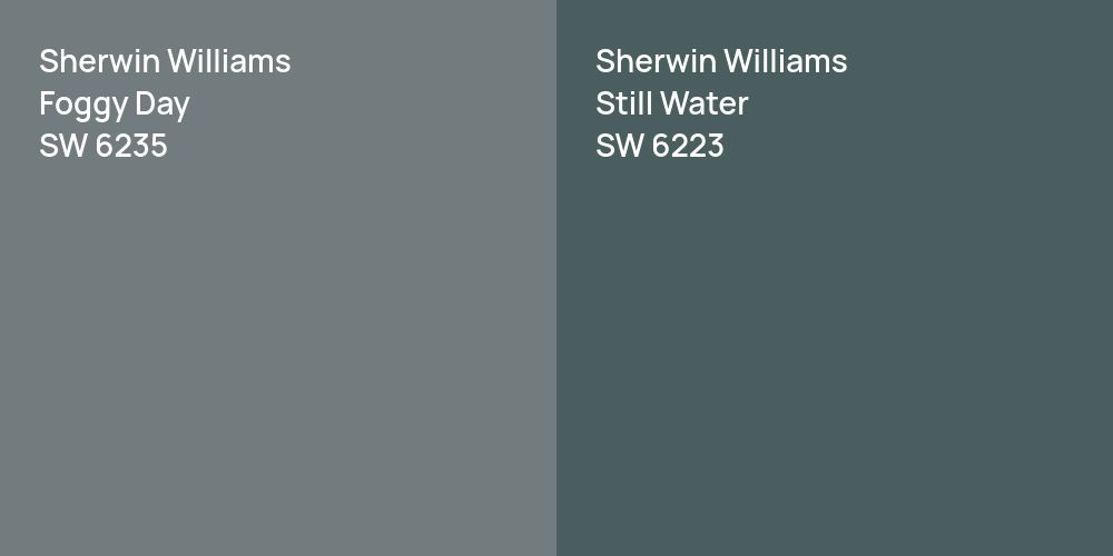 Sherwin Williams Foggy Day vs. Sherwin Williams Still Water