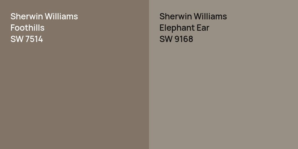 Sherwin Williams Foothills vs. Sherwin Williams Elephant Ear