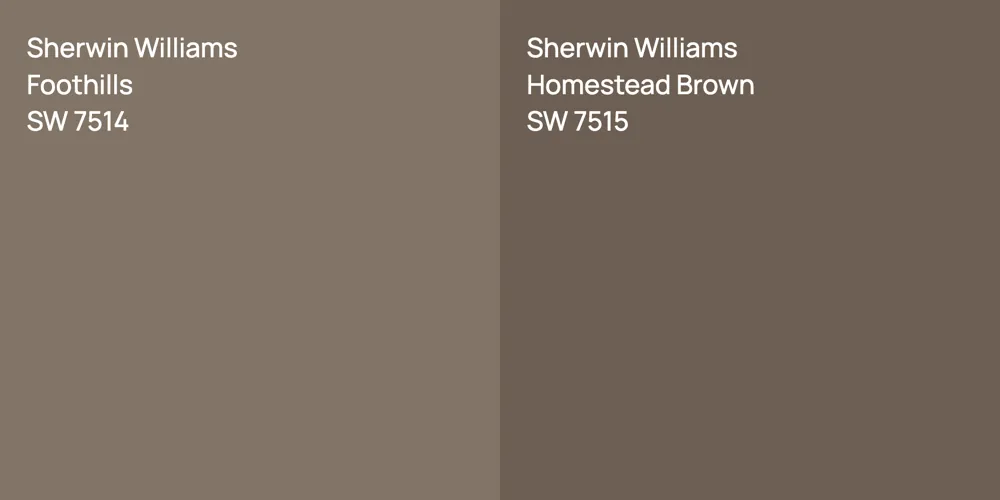 Sherwin Williams Foothills vs. Sherwin Williams Homestead Brown