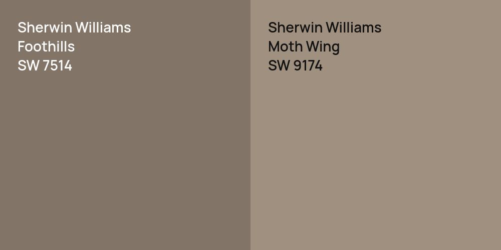 Sherwin Williams Foothills vs. Sherwin Williams Moth Wing