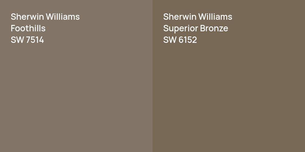 Sherwin Williams Foothills vs. Sherwin Williams Superior Bronze