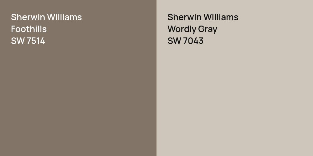 Sherwin Williams Foothills vs. Sherwin Williams Wordly Gray