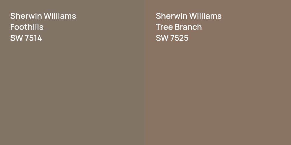 Sherwin Williams Foothills vs. Sherwin Williams Tree Branch