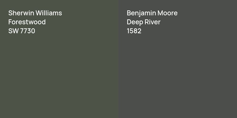 Sherwin Williams Forestwood vs. Benjamin Moore Deep River