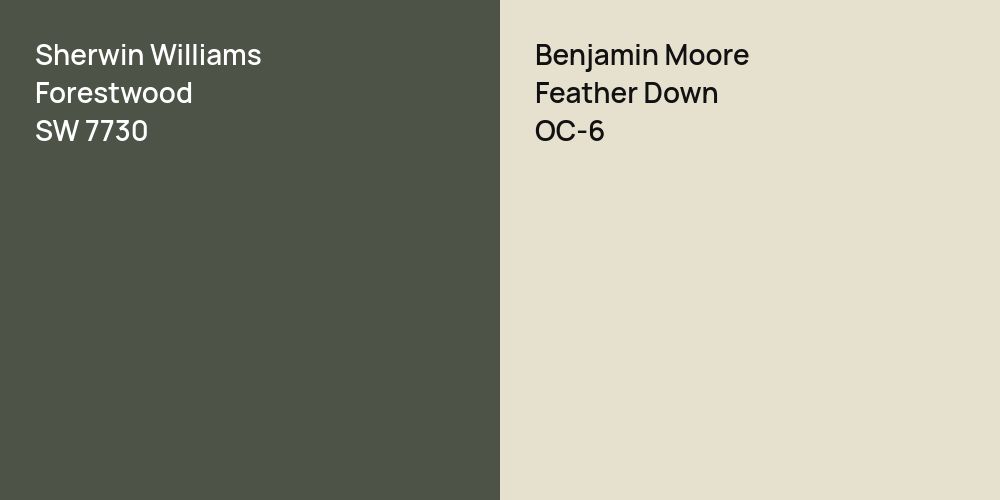 Sherwin Williams Forestwood vs. Benjamin Moore Feather Down