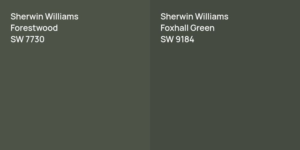 Sherwin Williams Forestwood vs. Sherwin Williams Foxhall Green