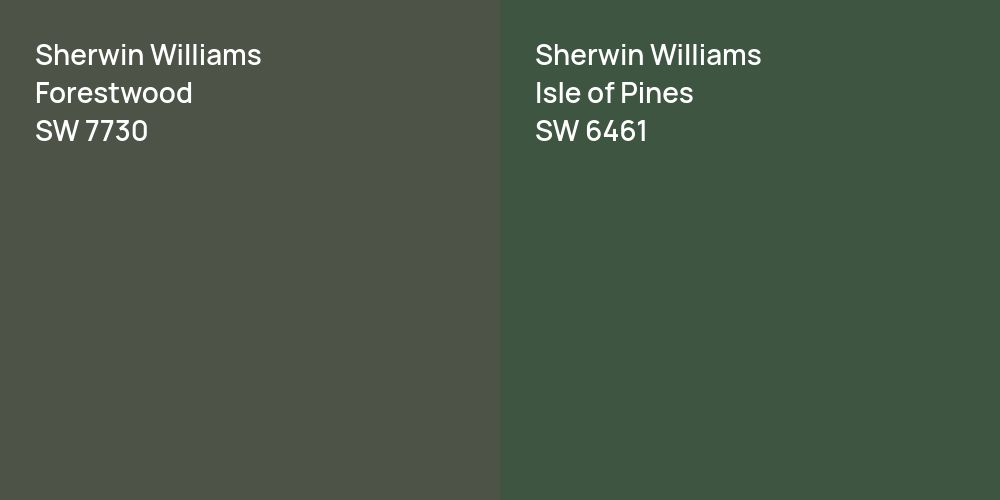 Sherwin Williams Forestwood vs. Sherwin Williams Isle of Pines