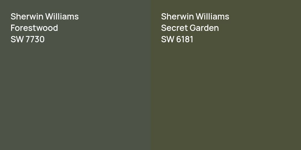 Sherwin Williams Forestwood vs. Sherwin Williams Secret Garden