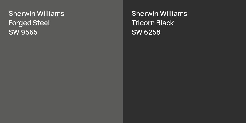 Sherwin Williams Forged Steel vs. Sherwin Williams Tricorn Black