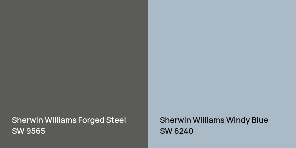 Sherwin Williams Forged Steel vs. Sherwin Williams Windy Blue