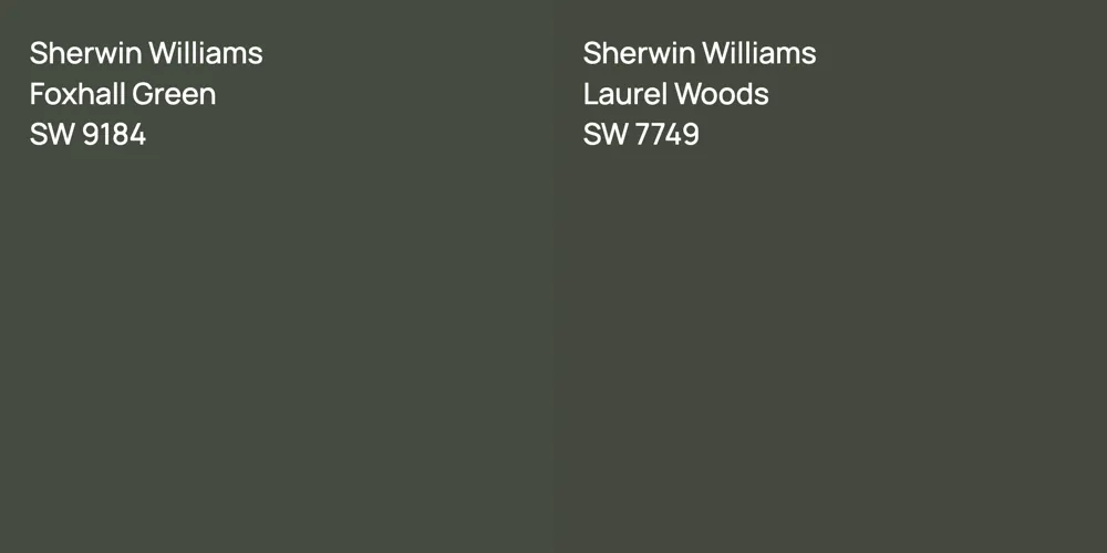 Sherwin Williams Foxhall Green vs. Sherwin Williams Laurel Woods