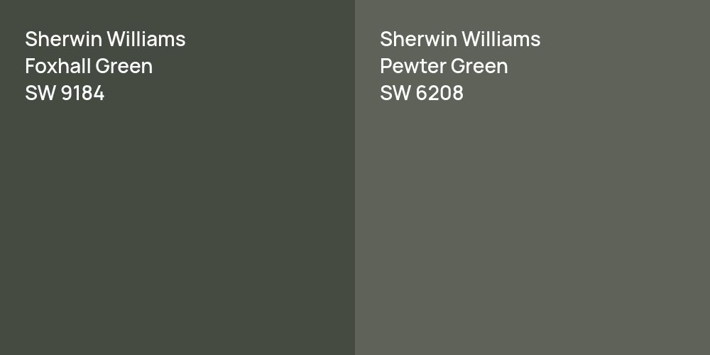 Sherwin Williams Foxhall Green vs. Sherwin Williams Pewter Green