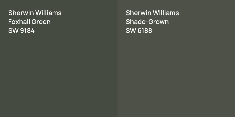 Sherwin Williams Foxhall Green vs. Sherwin Williams Shade-Grown