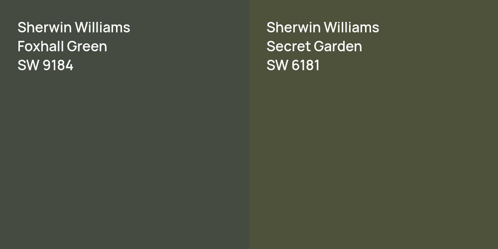 Sherwin Williams Foxhall Green vs. Sherwin Williams Secret Garden