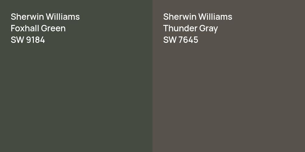 Sherwin Williams Foxhall Green vs. Sherwin Williams Thunder Gray