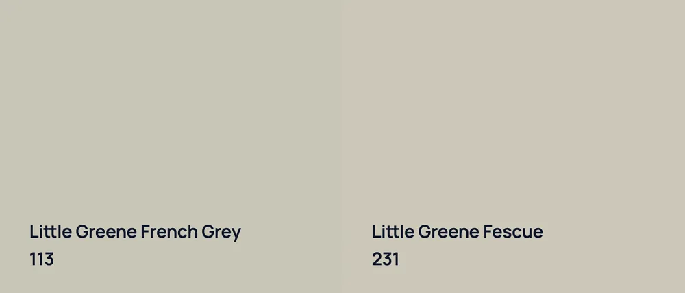 Little Greene French Grey 113 vs Little Greene Fescue 231