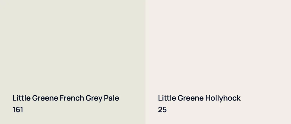 Little Greene French Grey Pale 161 vs Little Greene Hollyhock 25