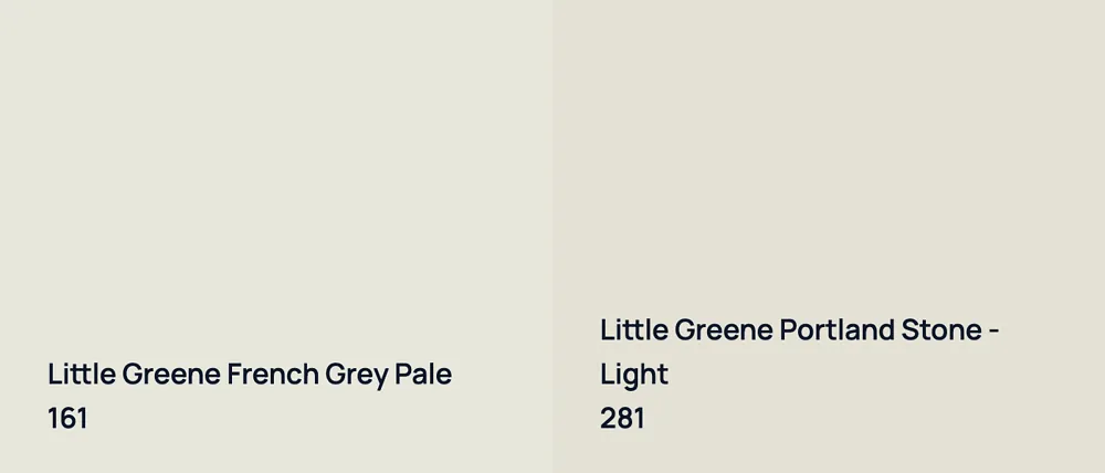 Little Greene French Grey Pale 161 vs Little Greene Portland Stone - Light 281