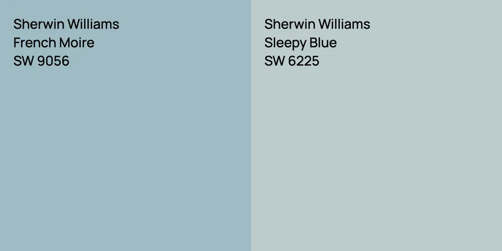 Sherwin Williams French Moire vs. Sherwin Williams Sleepy Blue