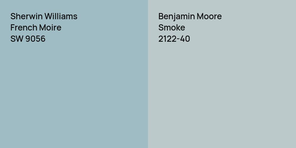 Sherwin Williams French Moire vs. Benjamin Moore Smoke