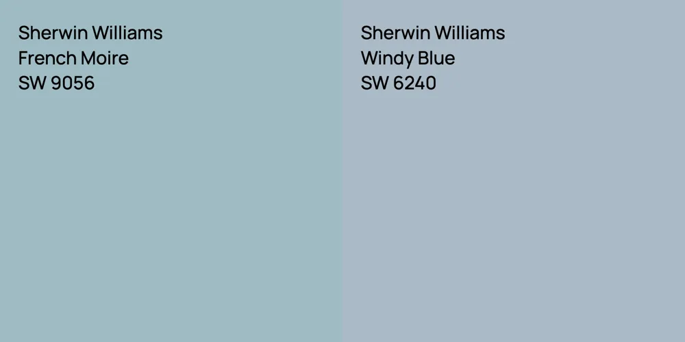 Sherwin Williams French Moire vs. Sherwin Williams Windy Blue