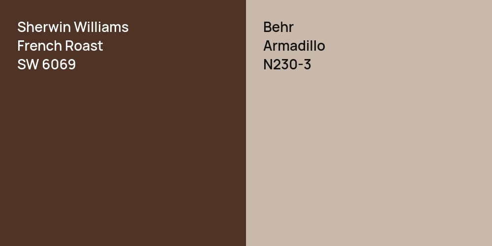 Sherwin Williams French Roast vs. Behr Armadillo