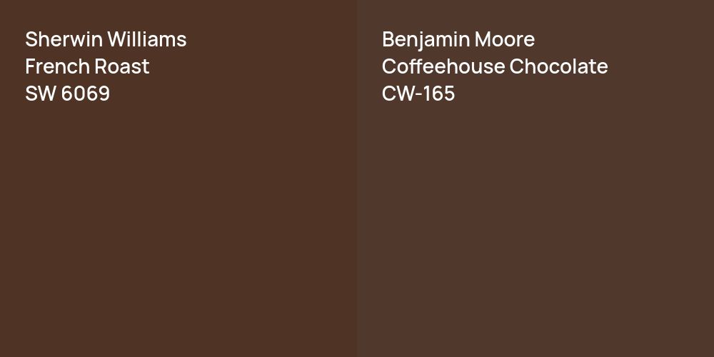 Sherwin Williams French Roast vs. Benjamin Moore Coffeehouse Chocolate