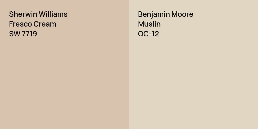 Sherwin Williams Fresco Cream vs. Benjamin Moore Muslin