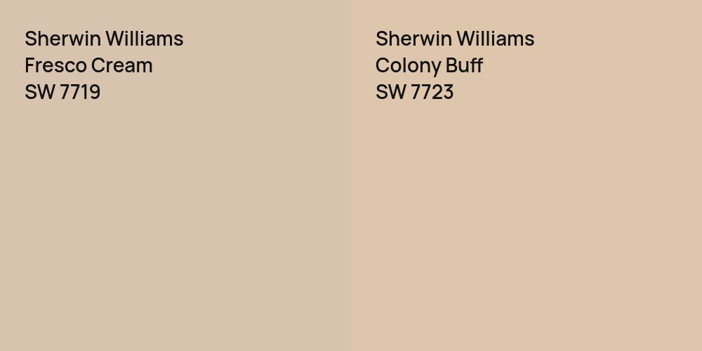 Sherwin Williams Fresco Cream vs. Sherwin Williams Colony Buff