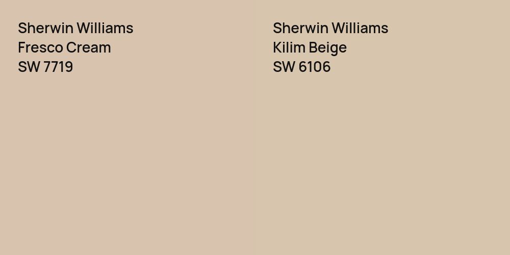 Sherwin Williams Fresco Cream vs. Sherwin Williams Kilim Beige