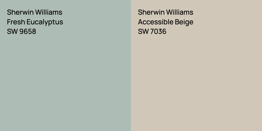 Sherwin Williams Fresh Eucalyptus vs. Sherwin Williams Accessible Beige