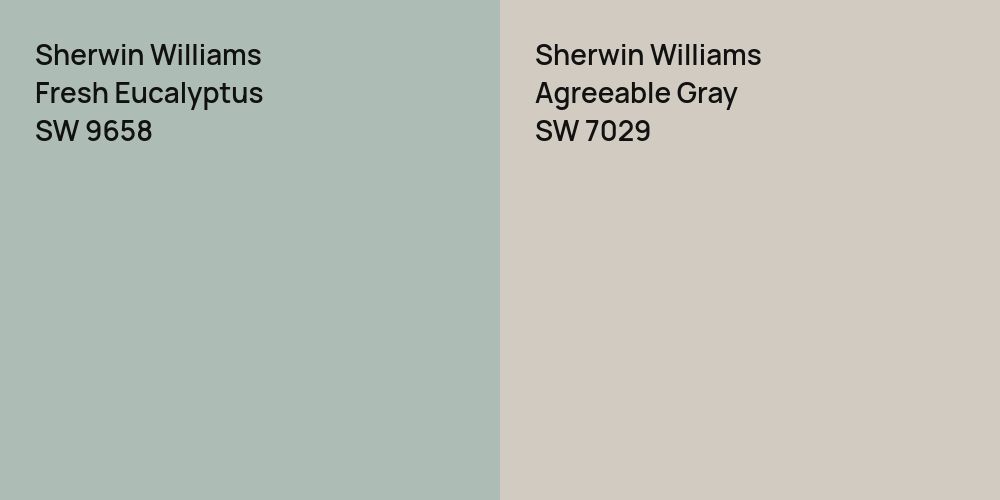 Sherwin Williams Fresh Eucalyptus vs. Sherwin Williams Agreeable Gray