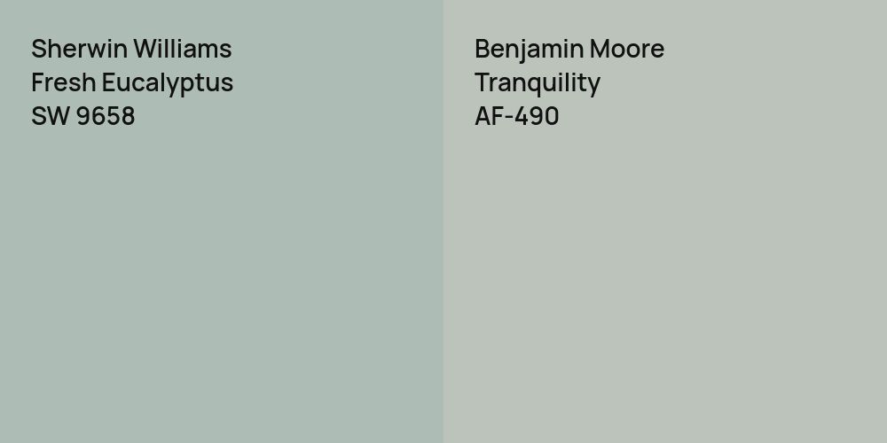 Sherwin Williams Fresh Eucalyptus vs. Benjamin Moore Tranquility