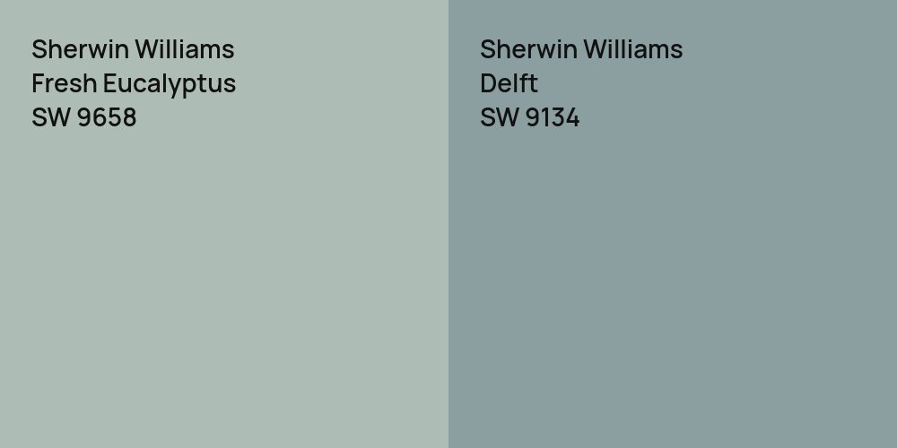 Sherwin Williams Fresh Eucalyptus vs. Sherwin Williams Delft