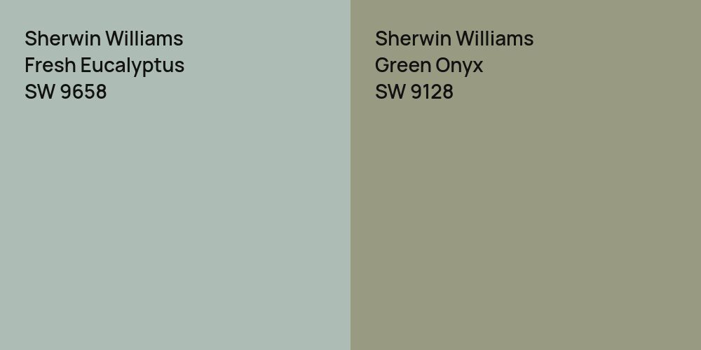 Sherwin Williams Fresh Eucalyptus vs. Sherwin Williams Green Onyx