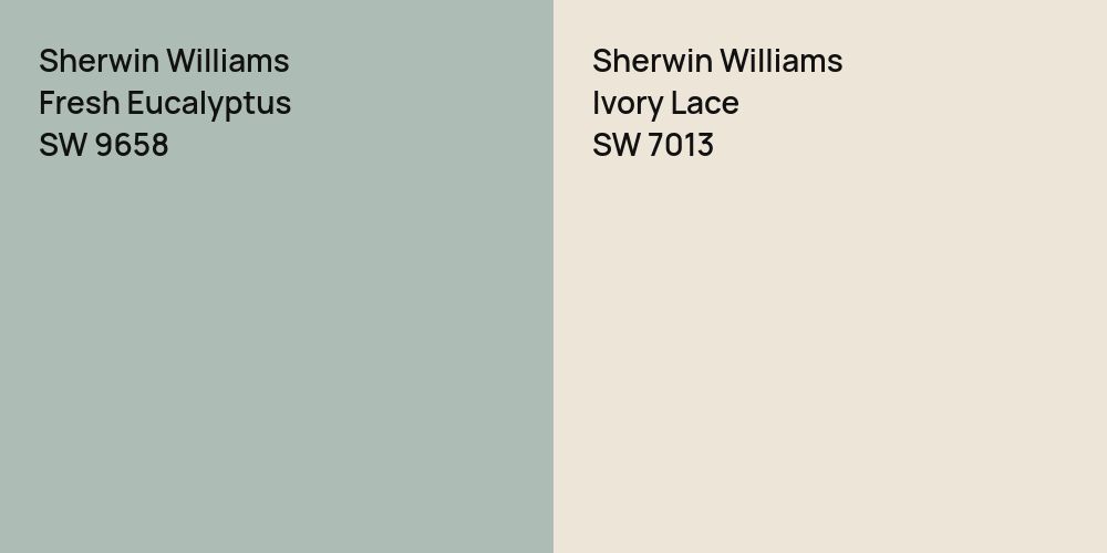 Sherwin Williams Fresh Eucalyptus vs. Sherwin Williams Ivory Lace