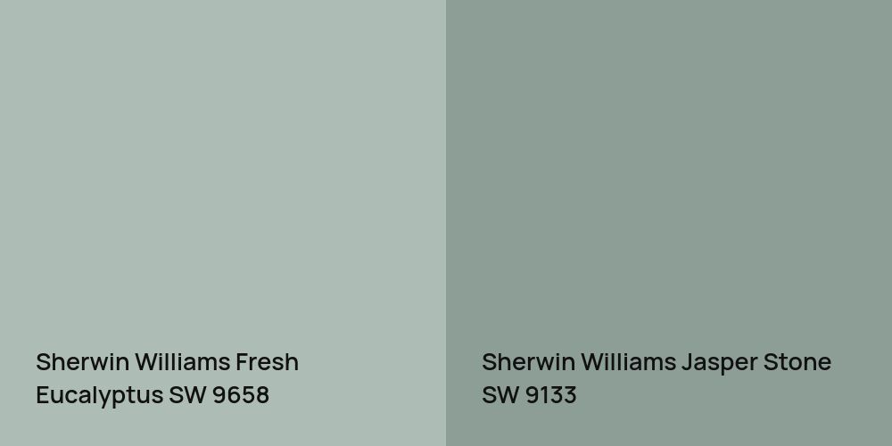 Sherwin Williams Fresh Eucalyptus vs. Sherwin Williams Jasper Stone