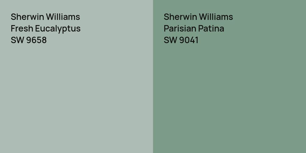 Sherwin Williams Fresh Eucalyptus vs. Sherwin Williams Parisian Patina