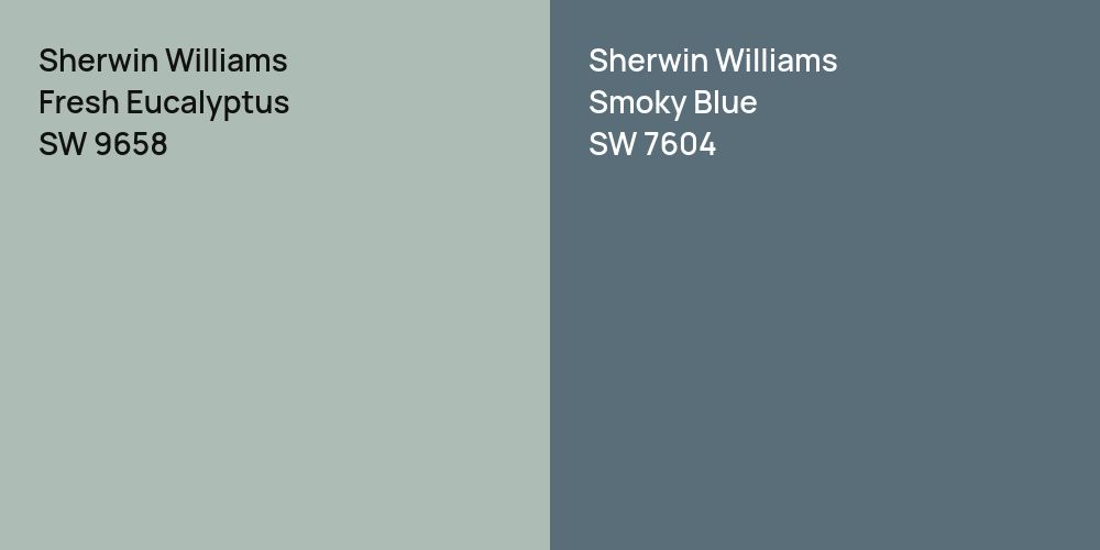 Sherwin Williams Fresh Eucalyptus vs. Sherwin Williams Smoky Blue