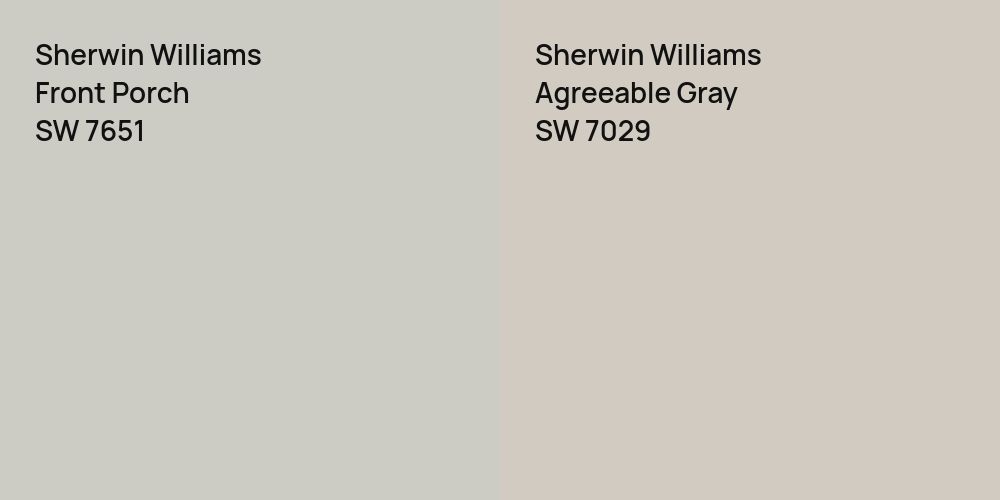 Sherwin Williams Front Porch vs. Sherwin Williams Agreeable Gray