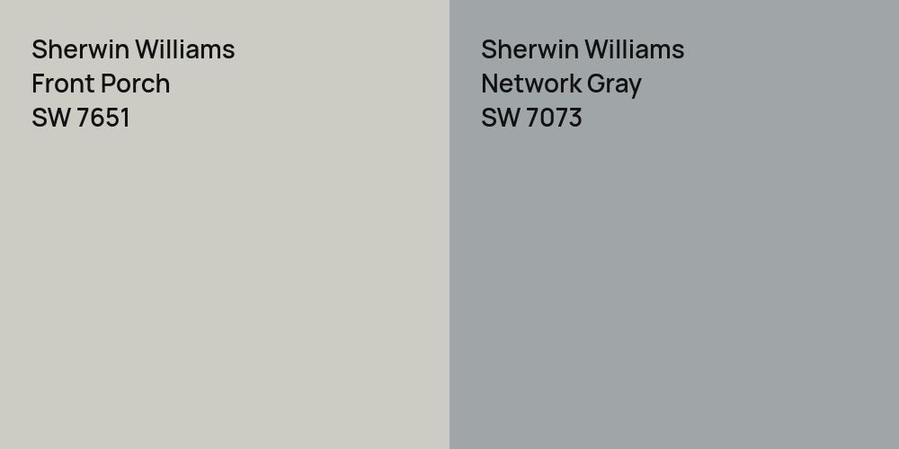 Sherwin Williams Front Porch vs. Sherwin Williams Network Gray