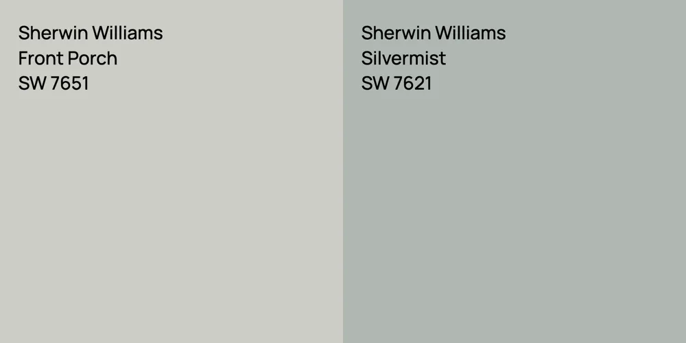 Sherwin Williams Front Porch vs. Sherwin Williams Silvermist