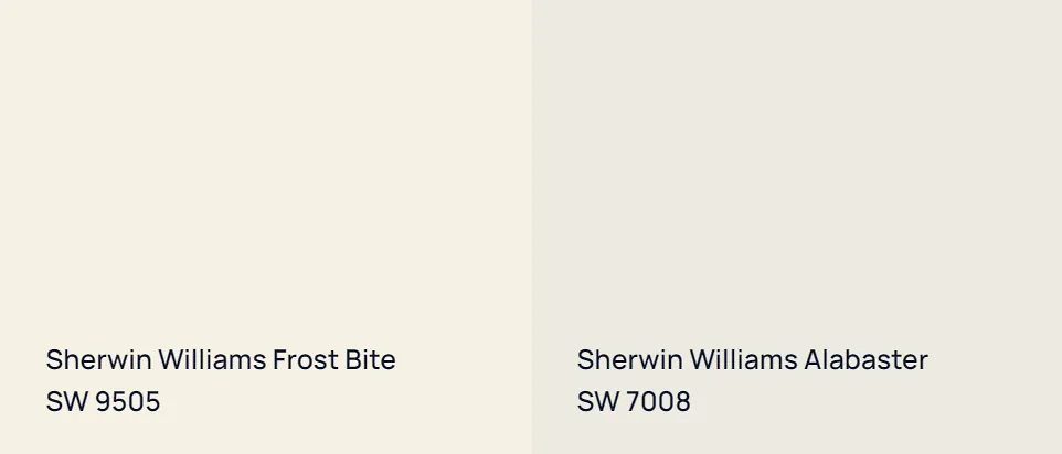 Sherwin Williams Frost Bite SW 9505 vs Sherwin Williams Alabaster SW 7008