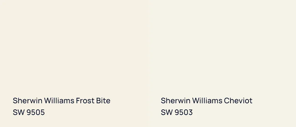 Sherwin Williams Frost Bite SW 9505 vs Sherwin Williams Cheviot SW 9503