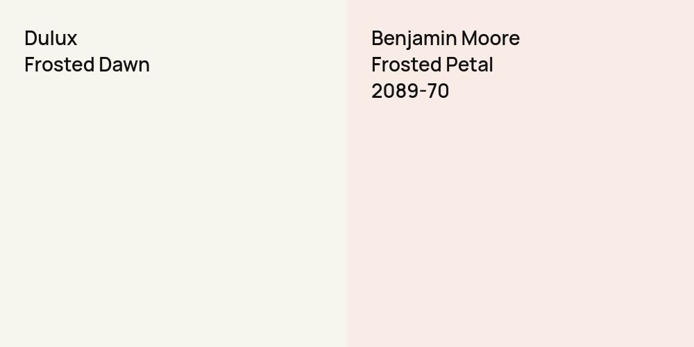 Dulux Frosted Dawn vs. Benjamin Moore Frosted Petal