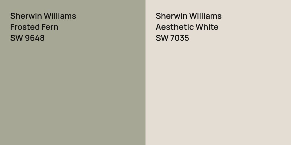 Sherwin Williams Frosted Fern vs. Sherwin Williams Aesthetic White